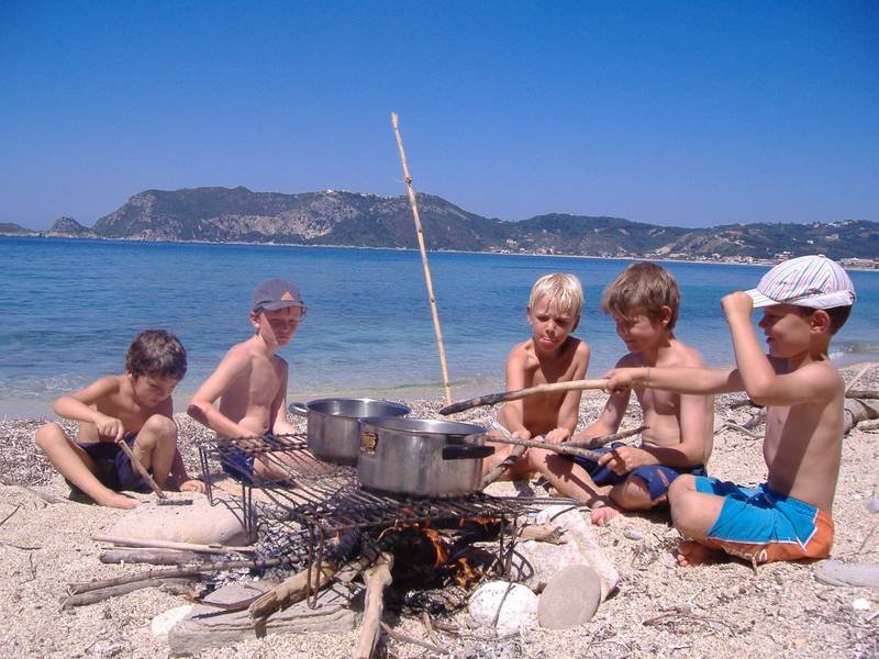 Korfu Familienreise - Familienurlaub in Griechenland - Kochen am Strand