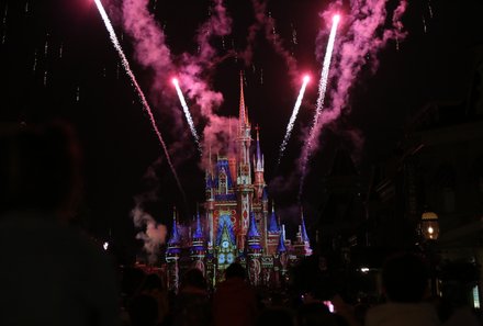 Florida Familienreise - Florida for family - Orlando Disney World - Feuerwerk am Schloss