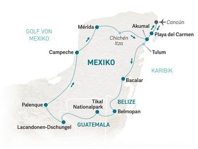 Mexiko Familienreise - Mexiko Family & Teens - Reiseroute 2022